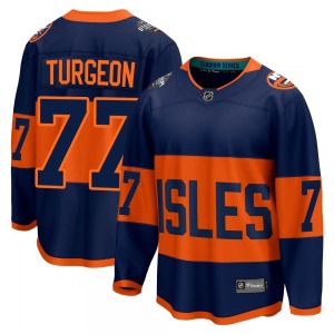 Adult Breakaway New York Islanders Pierre Turgeon Navy 2024 Stadium Series Official Fanatics Branded Jersey