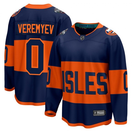 Adult Breakaway New York Islanders Gleb Veremyev Navy 2024 Stadium Series Official Fanatics Branded Jersey