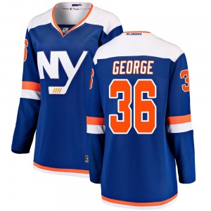 Women's Breakaway New York Islanders Isaiah George Blue Alternate Official Fanatics Branded Jersey