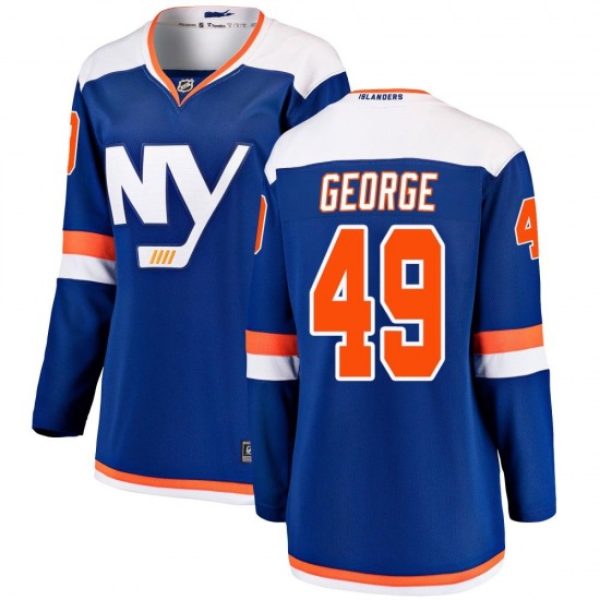 Women's Breakaway New York Islanders Isaiah George Blue Alternate Official Fanatics Branded Jersey
