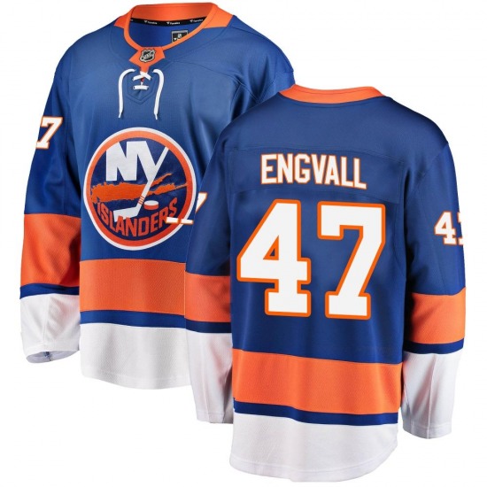 Adult Breakaway New York Islanders Pierre Engvall Blue Home Official Fanatics Branded Jersey