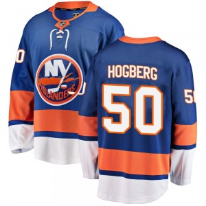Adult Breakaway New York Islanders Marcus Hogberg Blue Home Official Fanatics Branded Jersey