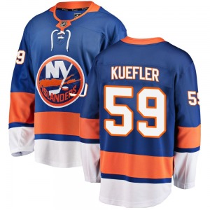Adult Breakaway New York Islanders Daylan Kuefler Blue Home Official Fanatics Branded Jersey