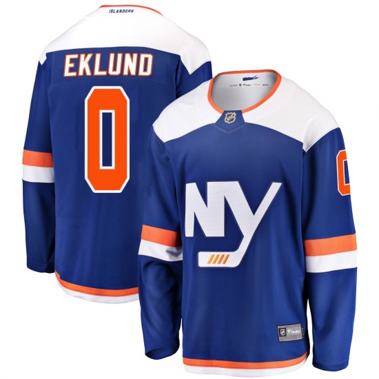 Adult Breakaway New York Islanders Victor Eklund Blue Alternate Official Fanatics Branded Jersey
