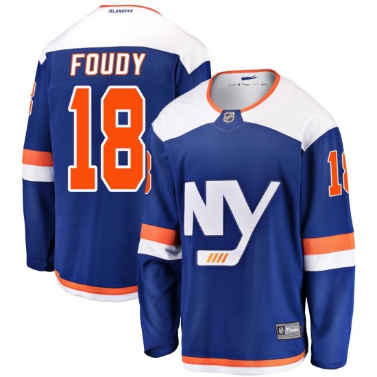 Adult Breakaway New York Islanders Liam Foudy Blue Alternate Official Fanatics Branded Jersey