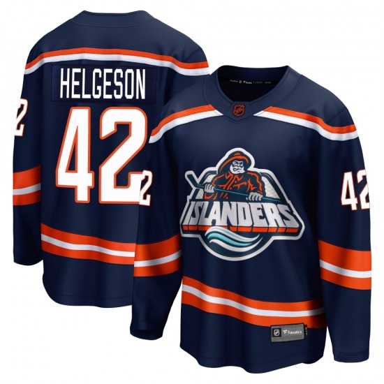 Youth Breakaway New York Islanders Seth Helgeson Navy Special Edition 2.0 Official Fanatics Branded Jersey