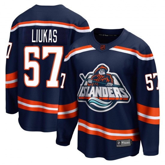 Youth Breakaway New York Islanders Eetu Liukas Navy Special Edition 2.0 Official Fanatics Branded Jersey