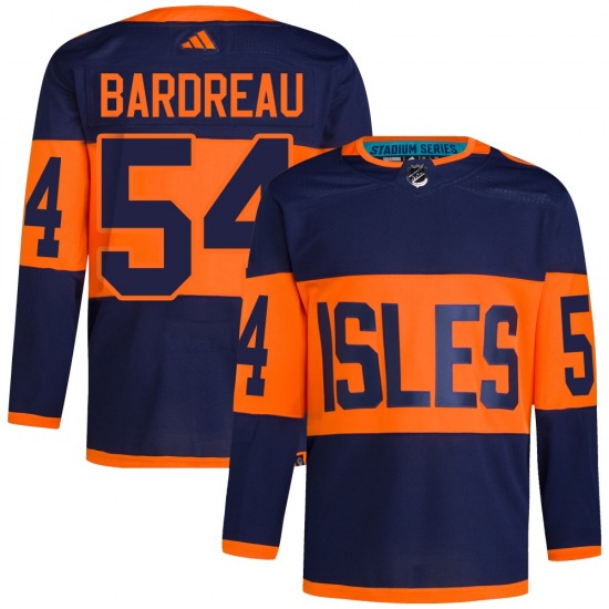 Adult Authentic New York Islanders Cole Bardreau Navy 2024 Stadium Series Primegreen Official Adidas Jersey