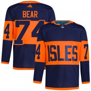Adult Authentic New York Islanders Ethan Bear Navy 2024 Stadium Series Primegreen Official Adidas Jersey