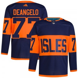 Adult Authentic New York Islanders Tony DeAngelo Navy 2024 Stadium Series Primegreen Official Adidas Jersey