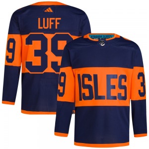 Adult Authentic New York Islanders Matt Luff Navy 2024 Stadium Series Primegreen Official Adidas Jersey