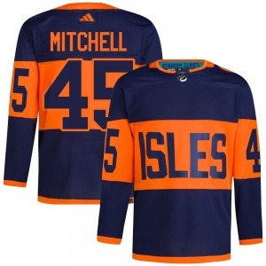 Adult Authentic New York Islanders Travis Mitchell Navy 2024 Stadium Series Primegreen Official Adidas Jersey