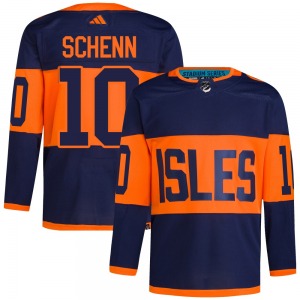 Adult Authentic New York Islanders Brayden Schenn Navy 2024 Stadium Series Primegreen Official Adidas Jersey