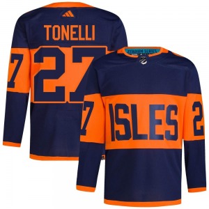 Adult Authentic New York Islanders John Tonelli Navy 2024 Stadium Series Primegreen Official Adidas Jersey
