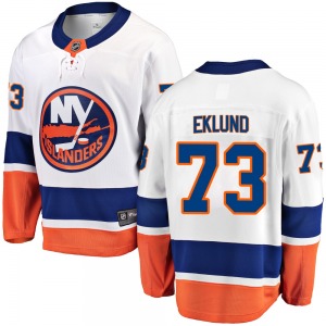 Adult Breakaway New York Islanders Victor Eklund White Away Official Fanatics Branded Jersey