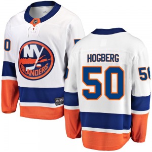 Adult Breakaway New York Islanders Marcus Hogberg White Away Official Fanatics Branded Jersey