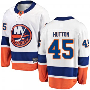 Adult Breakaway New York Islanders Grant Hutton White Away Official Fanatics Branded Jersey