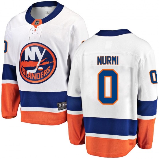 Adult Breakaway New York Islanders Jesse Nurmi White Away Official Fanatics Branded Jersey
