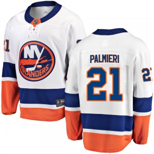 Adult Breakaway New York Islanders Kyle Palmieri White Away Official Fanatics Branded Jersey