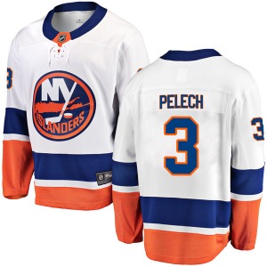 Adult Breakaway New York Islanders Adam Pelech White Away Official Fanatics Branded Jersey