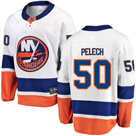 Adult Breakaway New York Islanders Adam Pelech White Away Official Fanatics Branded Jersey