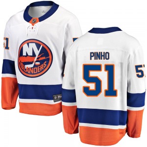 Adult Breakaway New York Islanders Brian Pinho White Away Official Fanatics Branded Jersey