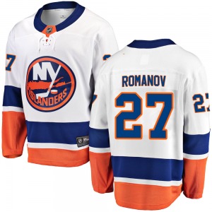 Adult Breakaway New York Islanders Alexander Romanov White Away Official Fanatics Branded Jersey