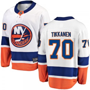 Adult Breakaway New York Islanders Henrik Tikkanen White Away Official Fanatics Branded Jersey