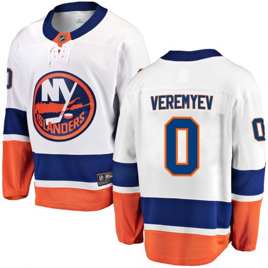 Adult Breakaway New York Islanders Gleb Veremyev White Away Official Fanatics Branded Jersey