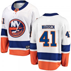 Adult Breakaway New York Islanders Marshall Warren White Away Official Fanatics Branded Jersey