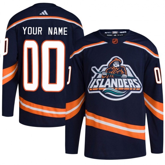 Youth Authentic New York Islanders Custom Navy Custom Reverse Retro 2.0 Official Adidas Jersey