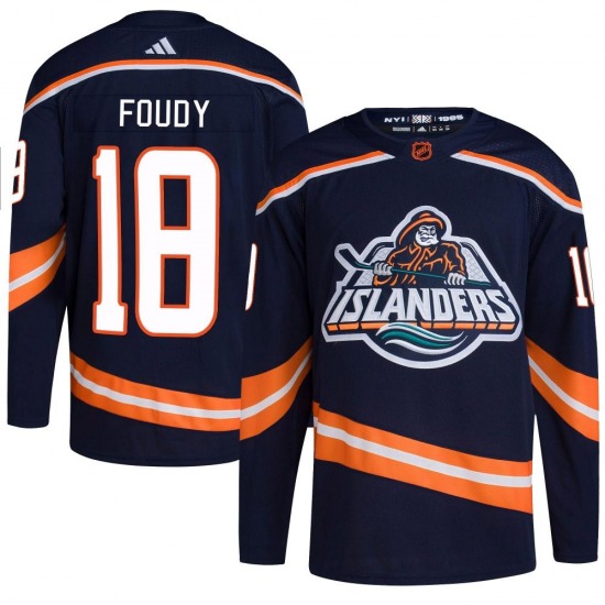 Youth Authentic New York Islanders Liam Foudy Navy Reverse Retro 2.0 Official Adidas Jersey