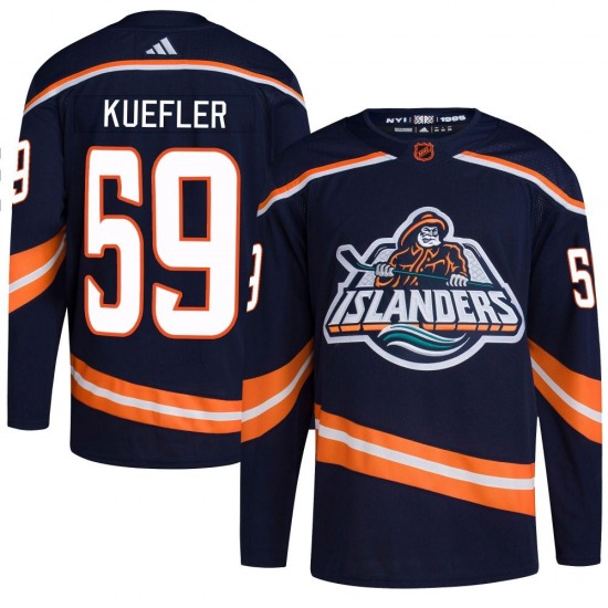 Youth Authentic New York Islanders Daylan Kuefler Navy Reverse Retro 2.0 Official Adidas Jersey