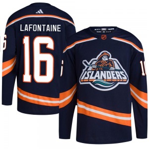 Youth Authentic New York Islanders Pat LaFontaine Navy Reverse Retro 2.0 Official Adidas Jersey