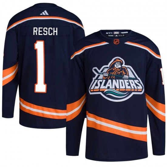 Youth Authentic New York Islanders Glenn Resch Navy Reverse Retro 2.0 Official Adidas Jersey