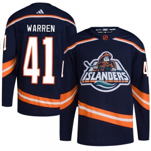 Youth Authentic New York Islanders Marshall Warren Navy Reverse Retro 2.0 Official Adidas Jersey