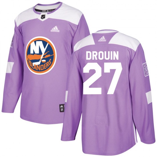 Youth Authentic New York Islanders Jonathan Drouin Purple Fights Cancer Practice Official Adidas Jersey