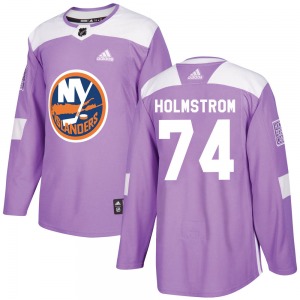 Youth Authentic New York Islanders Simon Holmstrom Purple Fights Cancer Practice Official Adidas Jersey