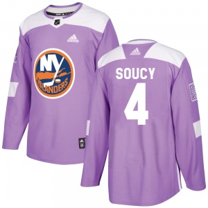 Youth Authentic New York Islanders Carson Soucy Purple Fights Cancer Practice Official Adidas Jersey