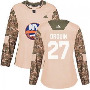 Women's Authentic New York Islanders Jonathan Drouin Camo Veterans Day Practice Official Adidas Jersey