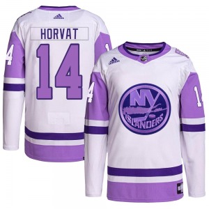 Youth Authentic New York Islanders Bo Horvat White/Purple Hockey Fights Cancer Primegreen Official Adidas Jersey