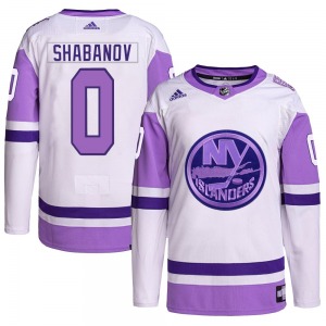 Youth Authentic New York Islanders Maxim Shabanov White/Purple Hockey Fights Cancer Primegreen Official Adidas Jersey