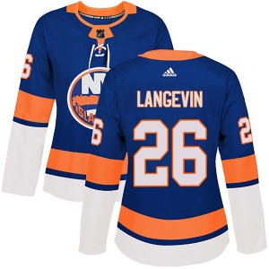 Women's Authentic New York Islanders Dave Langevin Royal Home Official Adidas Jersey