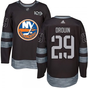 Youth Authentic New York Islanders Jonathan Drouin Black 1917-2017 100th Anniversary Official Jersey