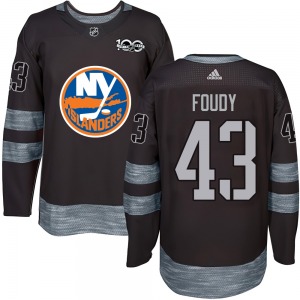 Youth Authentic New York Islanders Liam Foudy Black 1917-2017 100th Anniversary Official Jersey
