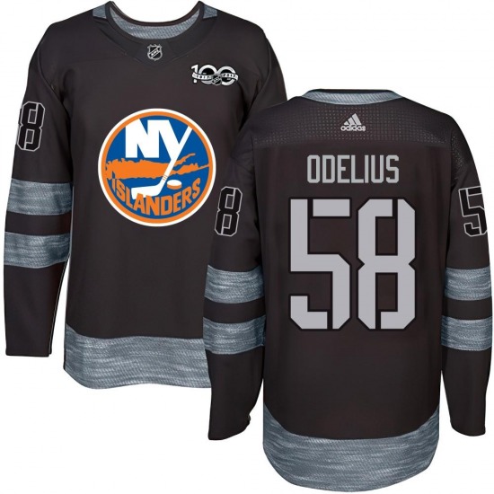 Youth Authentic New York Islanders Calle Odelius Black 1917-2017 100th Anniversary Official Jersey