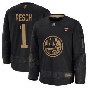 Adult Premium New York Islanders Glenn Resch Black 2024 Military Appreciation Practice Official Fanatics Jersey