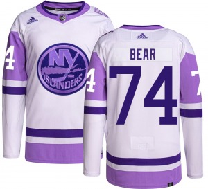 Youth Authentic New York Islanders Ethan Bear Hockey Fights Cancer Official Adidas Jersey
