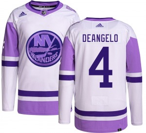 Youth Authentic New York Islanders Tony DeAngelo Hockey Fights Cancer Official Adidas Jersey