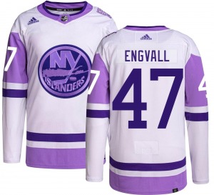 Youth Authentic New York Islanders Pierre Engvall Hockey Fights Cancer Official Adidas Jersey